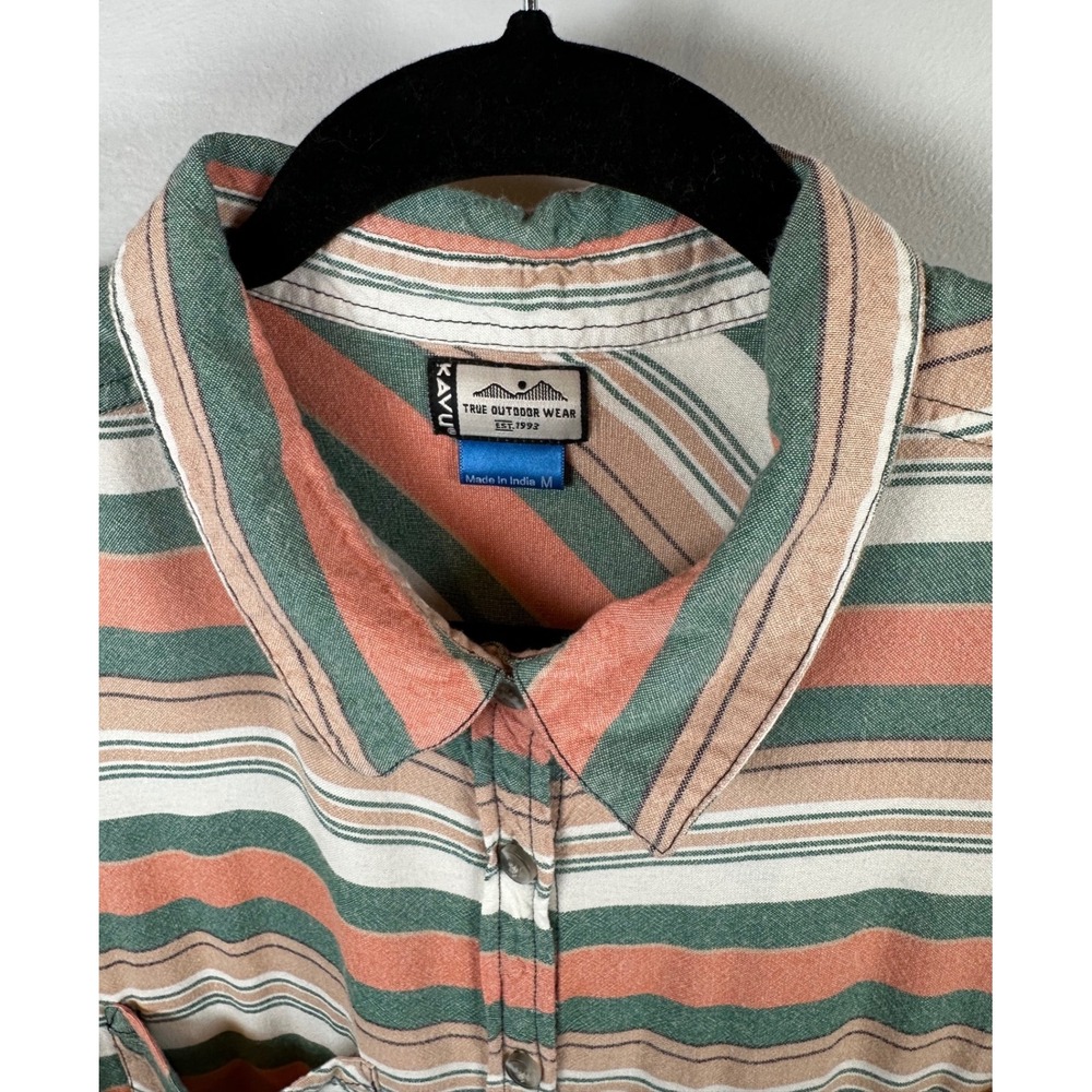 Kavu Britt Striped Button Down Shirt Womens Medium Long Sleeve - Picture 3 of 4